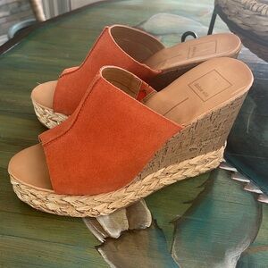 Dolce Vita Suede Desi Platform Espadrille Wedge Heel Sandals Women's Size 8